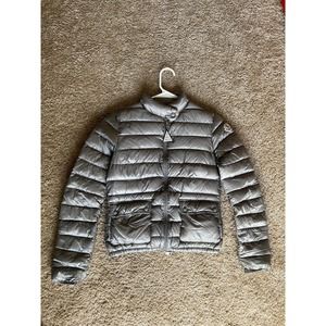 MONCLER Womens Lans Collared Down Jacket Size 0 / XS Gray Small Damage